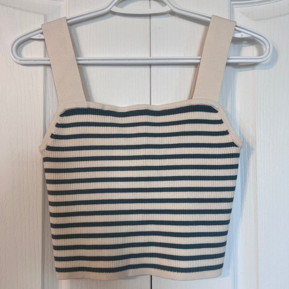 Madewell Dearing Square-Neck Crop Sweater Tank BNWT